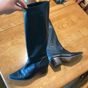 Franco Sarto Pointy Black Knee High Boots